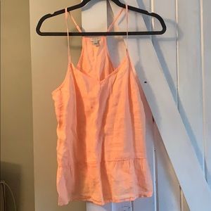 JCrew orange linen peplum tank size 4